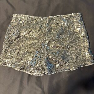 SHEIN Silver Sequin High Waist Shorts